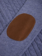 BLUE WOOL PULLOVER WITH REGULAR FIT MR ELBOW PADS. BLUE