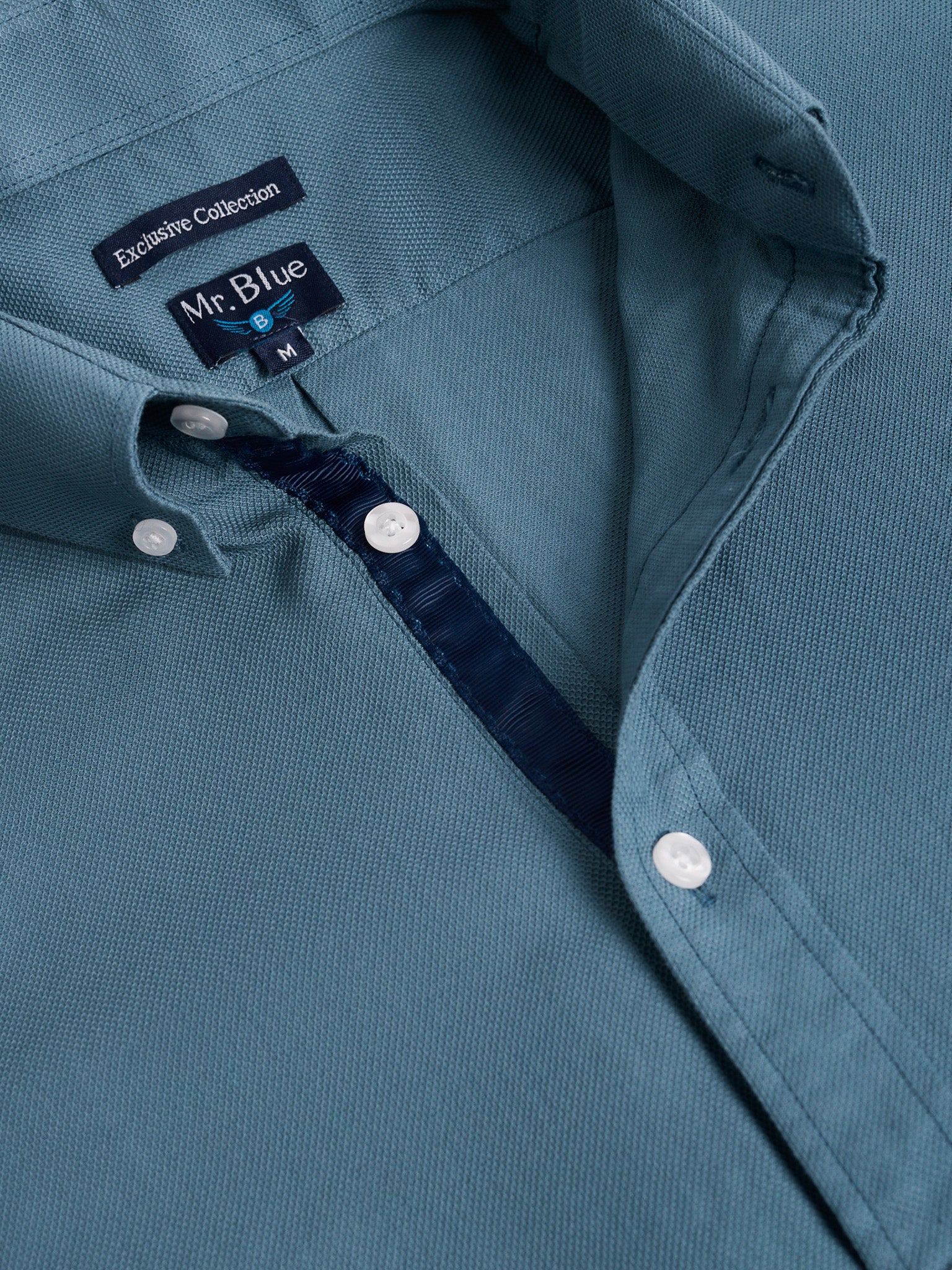 CAMISA ALGODÃO VERDE MANGA COMPRIDA REGULAR FIT MR. BLUE