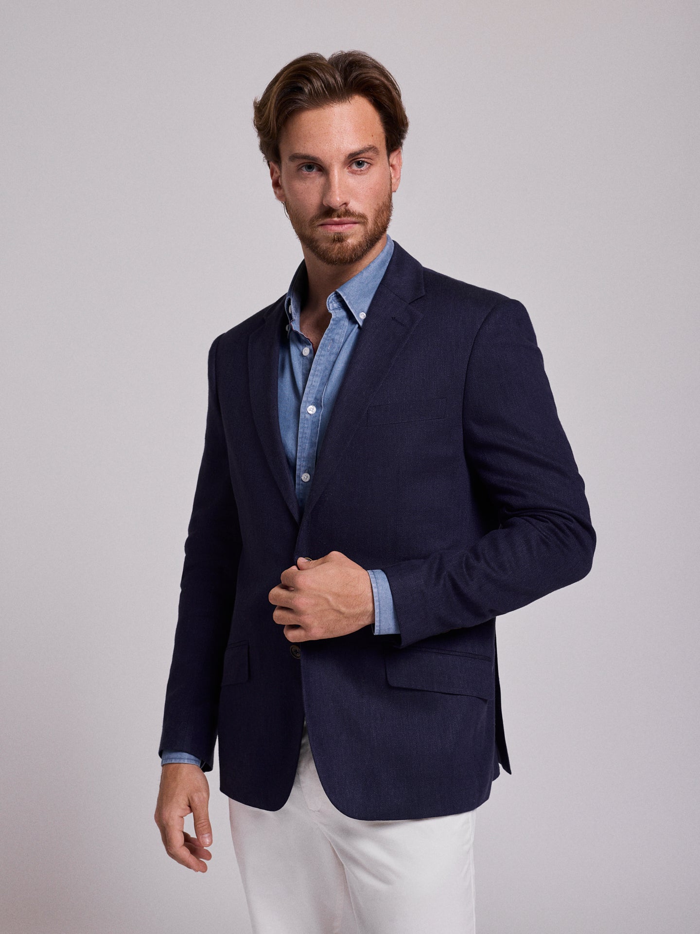 MANGA LARGA AZUL REGULAR FIT MR. AZUL