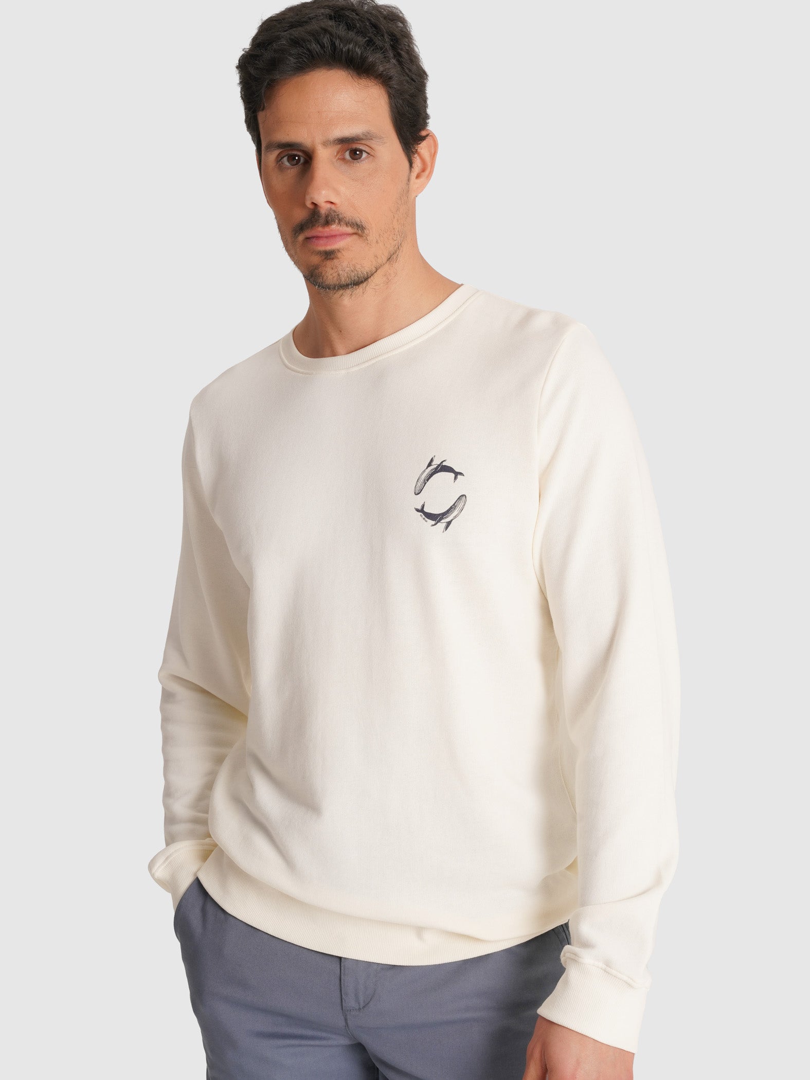 HOODIE ALGODÃO CRU MANGA COMPRIDA REGULAR FIT MR. BLUE