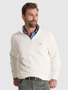 HOODIE ALGODÃO BRANCO MANGA COMPRIDA REGULAR FIT MR. BLUE