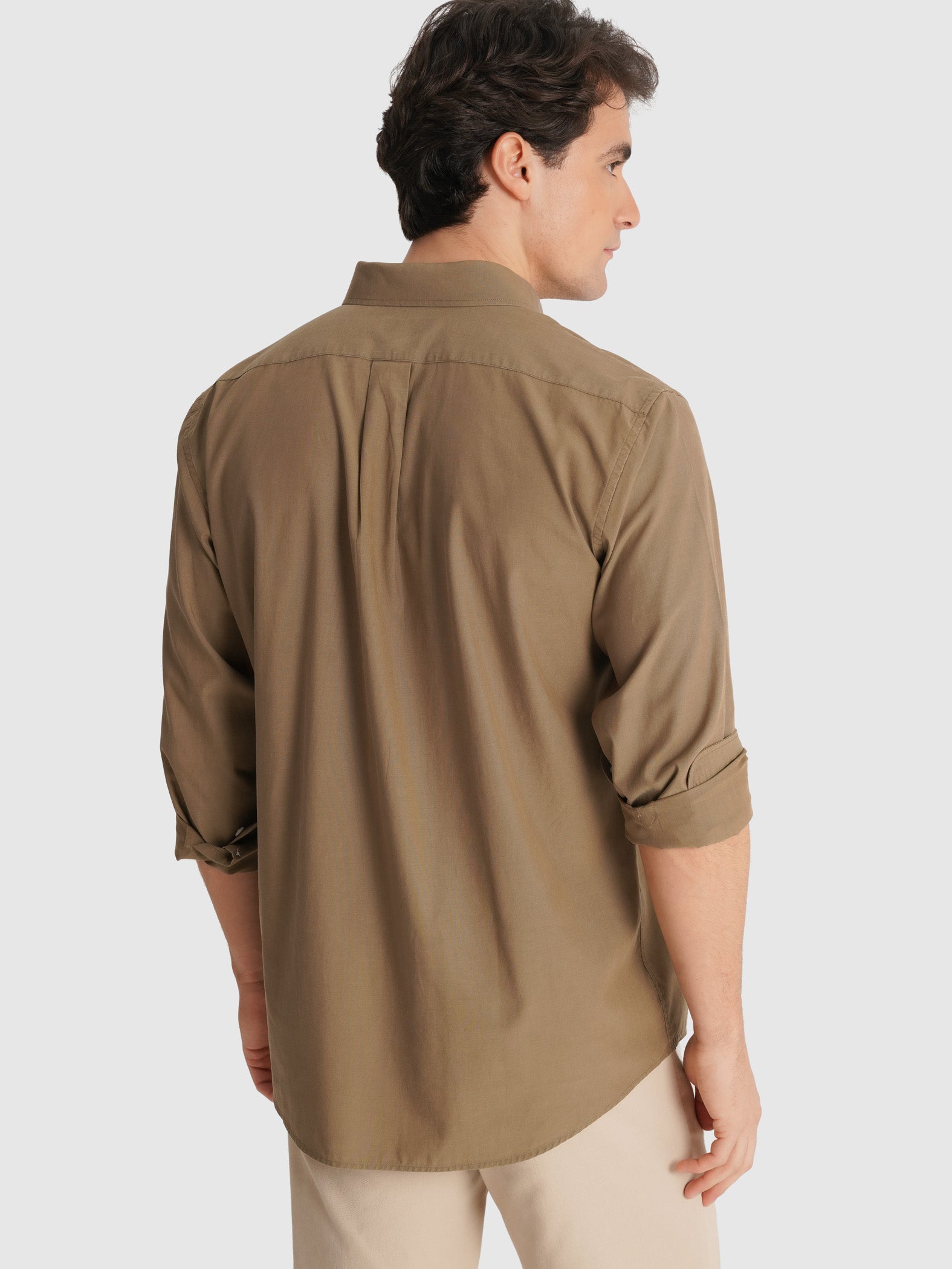 CAMISA TENCEL CASTANHA MANGA COMPRIDA REGULAR FIT MR. BLUE