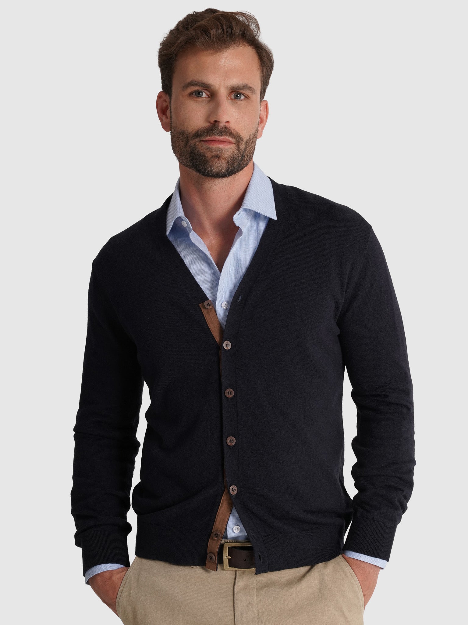 PULLOVER LÃ AZUL MANGA COMPRIDA REGULAR FIT MR. BLUE