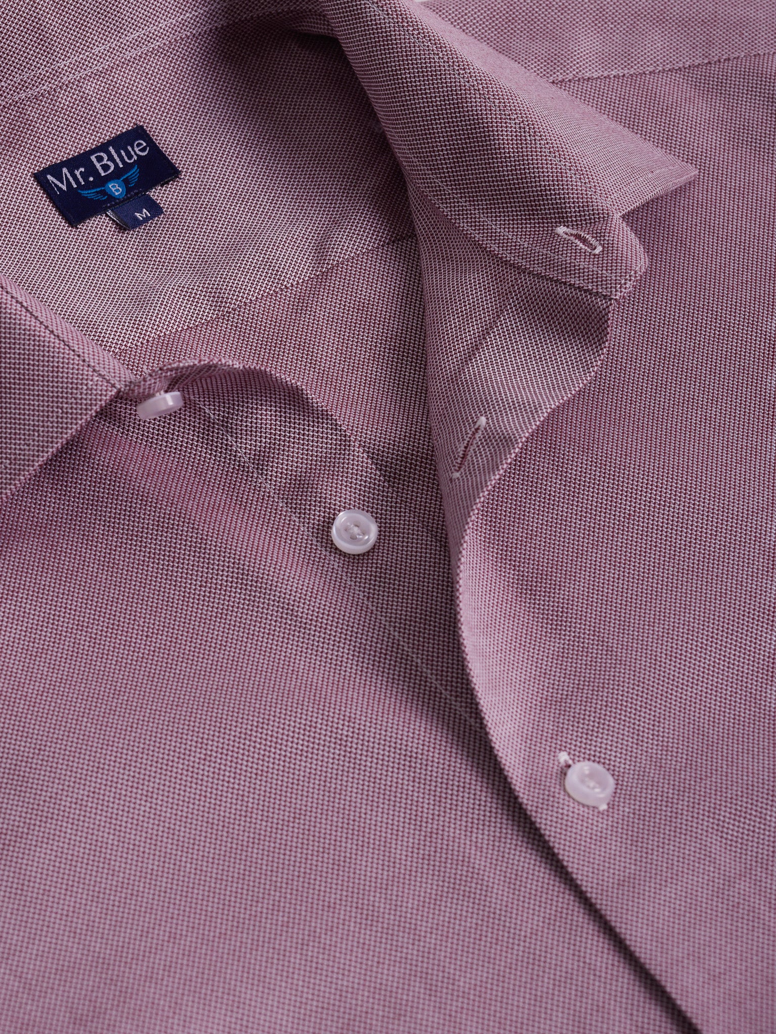 CAMISA MR SLIM FIT DE ALGODÓN ROJA MANGA LARGA. AZUL