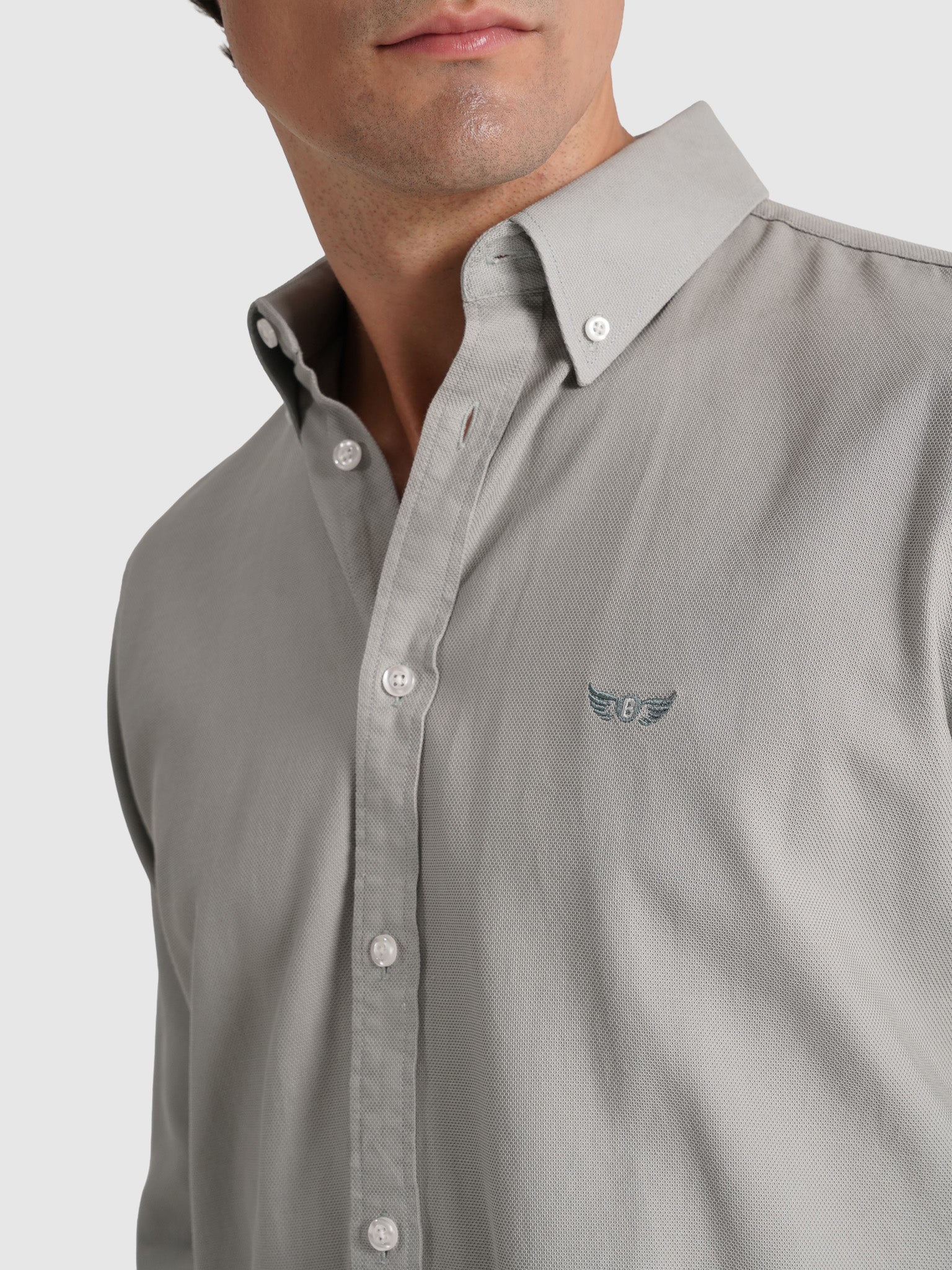 CAMISA ALGODÓN VERDE MANGA LARGA REGULAR FIT MR. AZUL