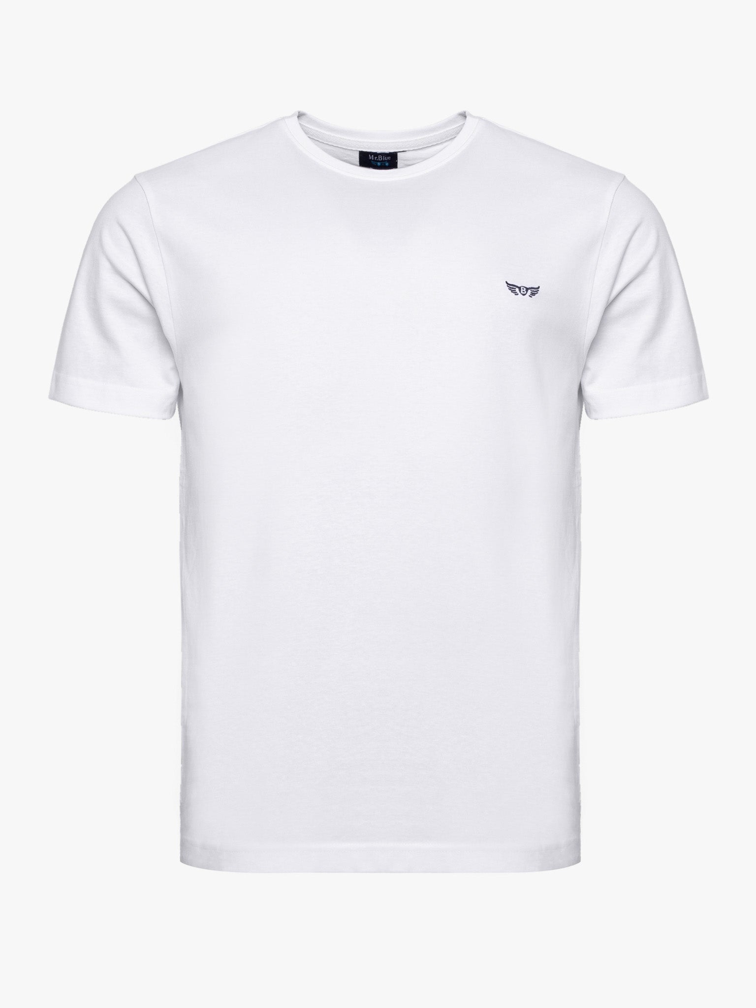 T-SHIRT ALGODÃO BRANCA MANGA CURTA REGULAR FIT MR. BLUE