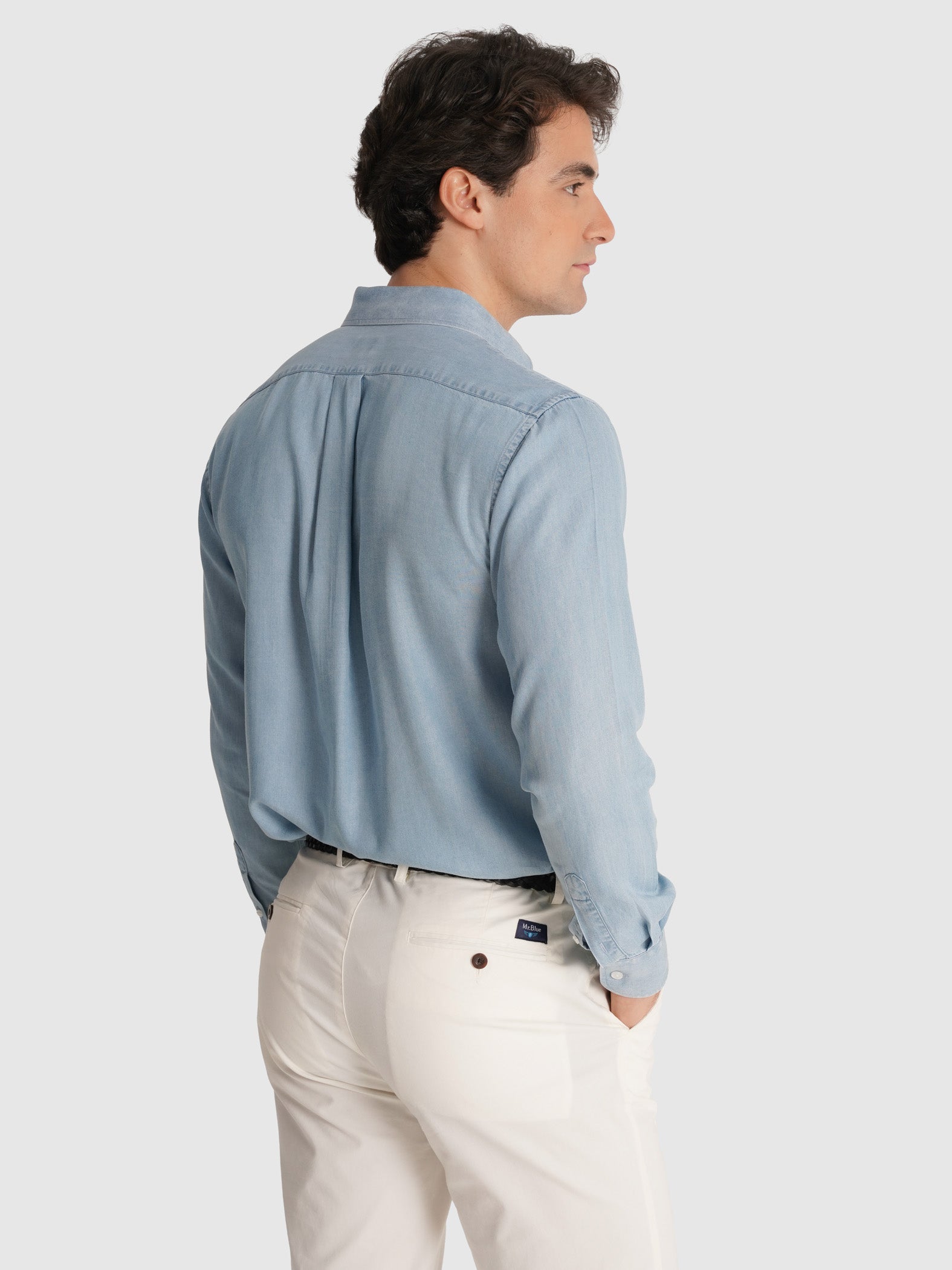 CAMISA GANGA AZUL MANGA COMPRIDA REGULAR FIT MR. BLUE