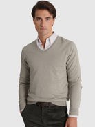 JERSEY DE LANA VERDE CON CODERAS MR REGULAR FIT. AZUL