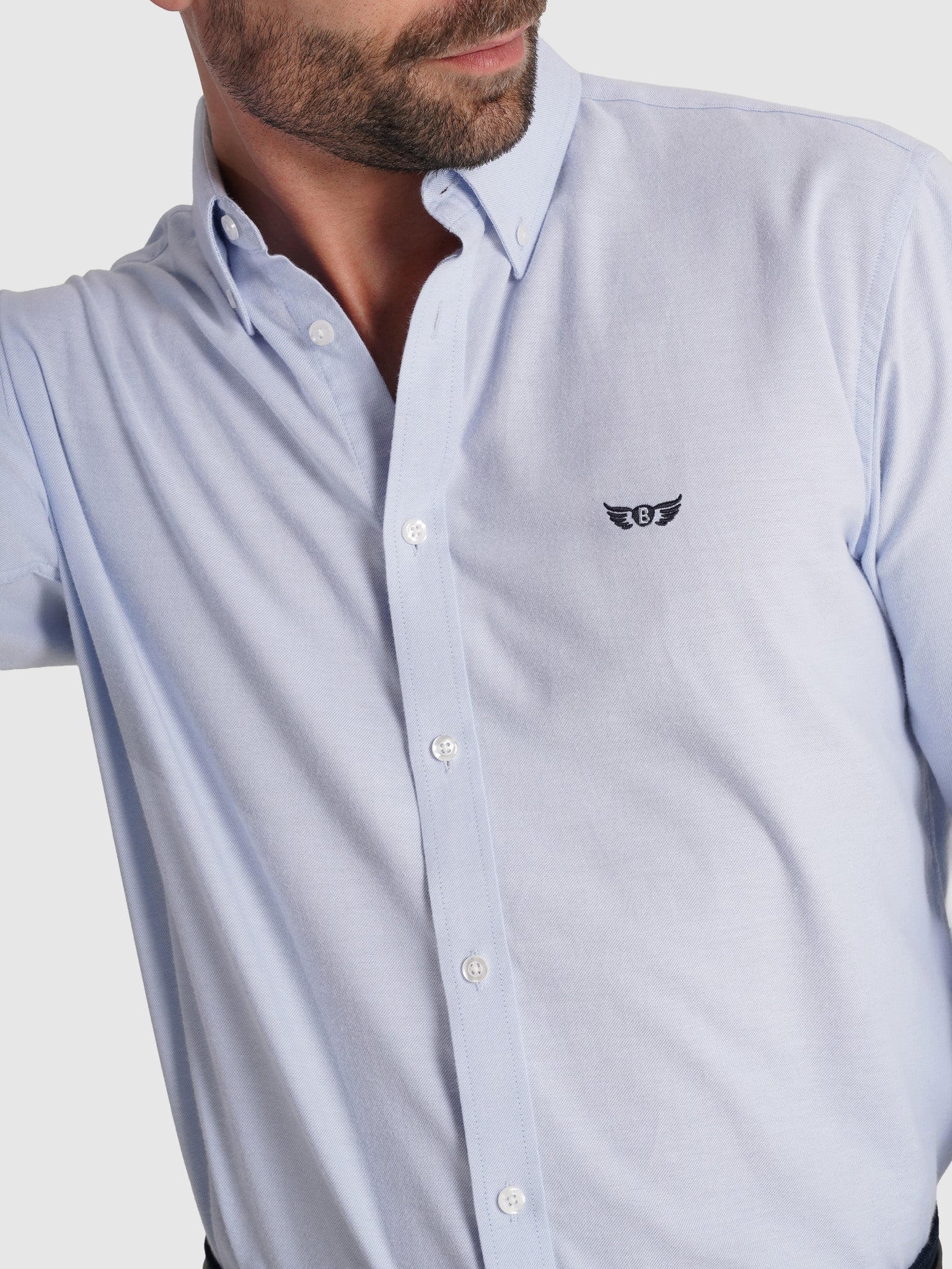 CAMISA FLANELA AZUL MANGA COMPRIDA REGULAR FIT MR. BLUE