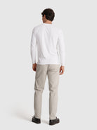 T-SHIRT ALGODÃO BRANCA MANGA COMPRIDA REGULAR FIT MR. BLUE