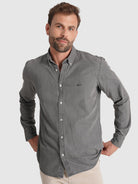 CAMISA ALGODÃO CINZENTA MANGA COMPRIDA REGULAR FIT MR. BLUE