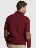 PULLOVER LÃ BORDEAUX COM COTOVELEIRA REGULAR FIT MR. BLUE