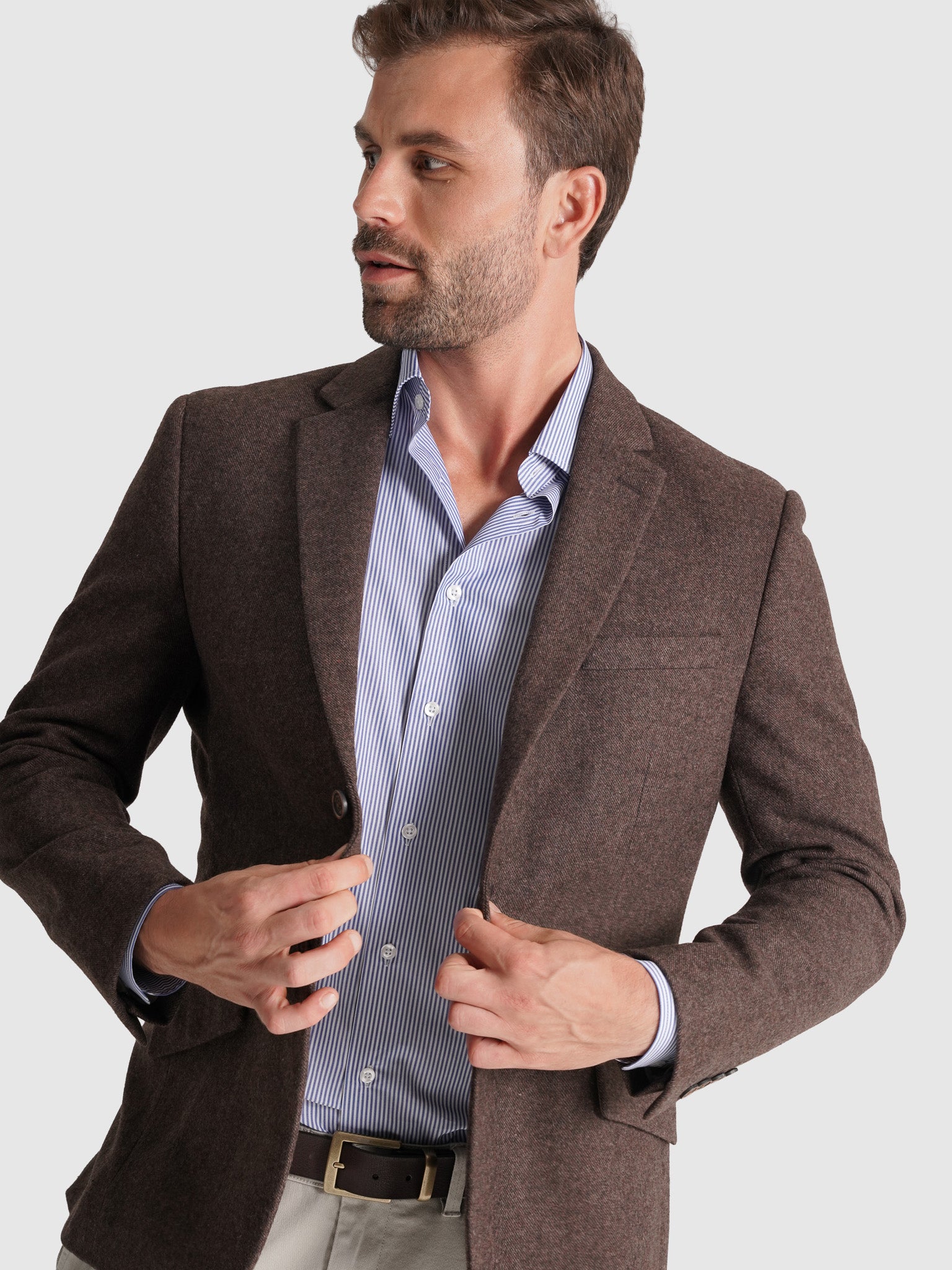 REGULAR FIT BROWN BLAZER MR. BLUE