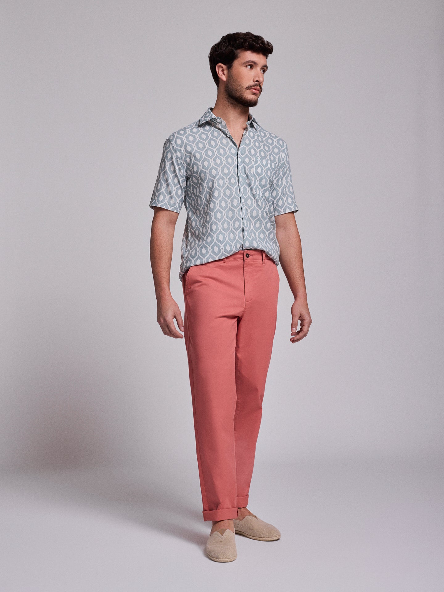 Calça Algodão Rosas Regular Fit Mr. Blue