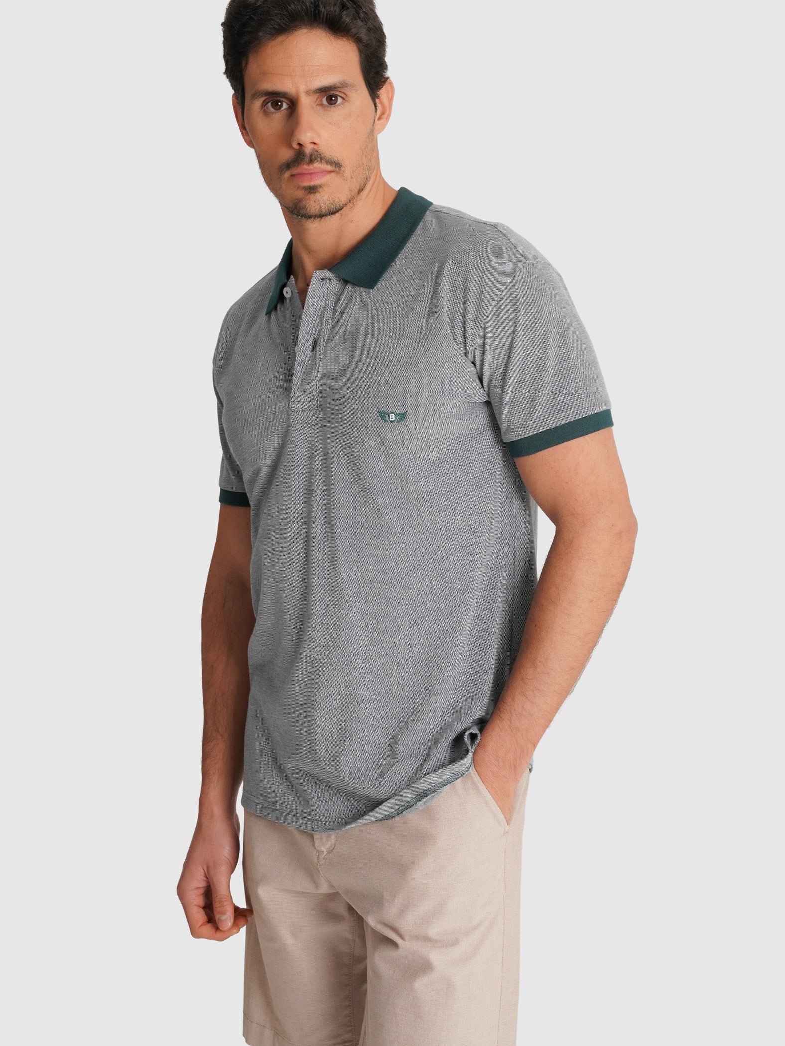 POLO PIQUET VERDE MANGA CURTA REGULAR FIT MR. BLUE
