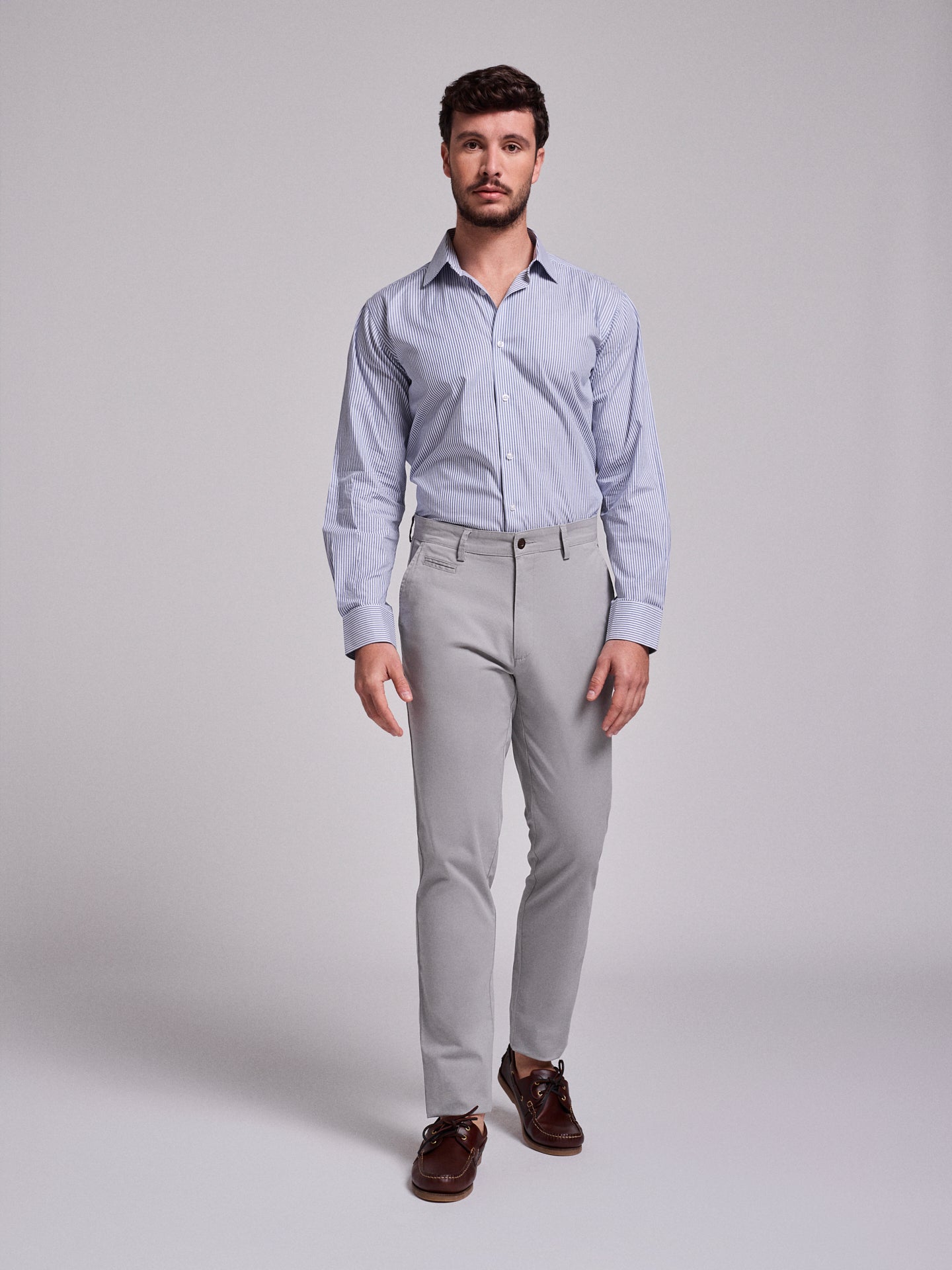 CALÇAS ALGODÃO CINZENTAS SLIM FIT MR. BLUE