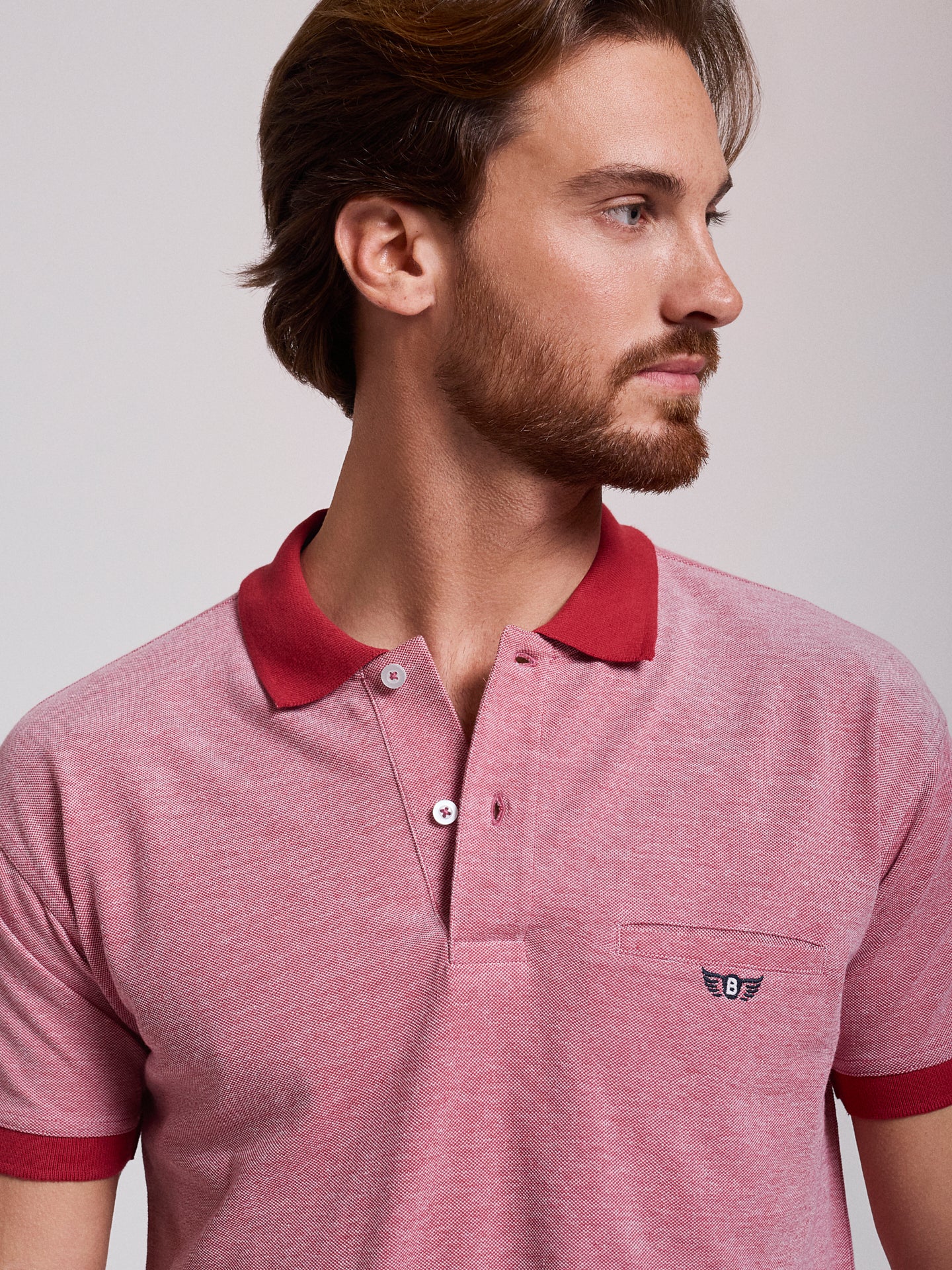 POLO VERMELHO MANGA CURTA REGULAR FIT MR. BLUE