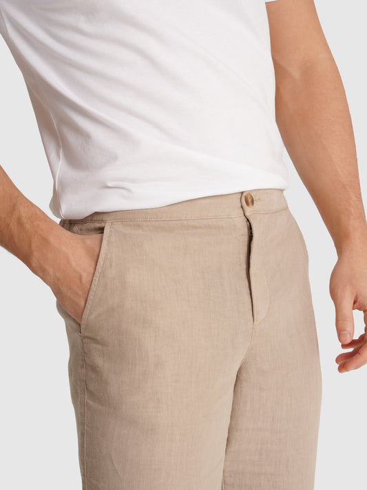 BEIGE REGULAR FIT TROUSERS MARK BELLUCCI