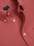 CAMISA ALGODÓN ROJA MANGA LARGA REGULAR FIT MR. AZUL