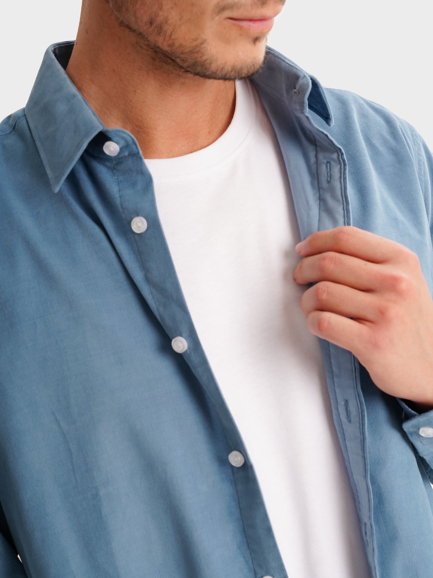 CAMISA MR SASTRERÍA AZUL BOMBAZINE. AZUL
