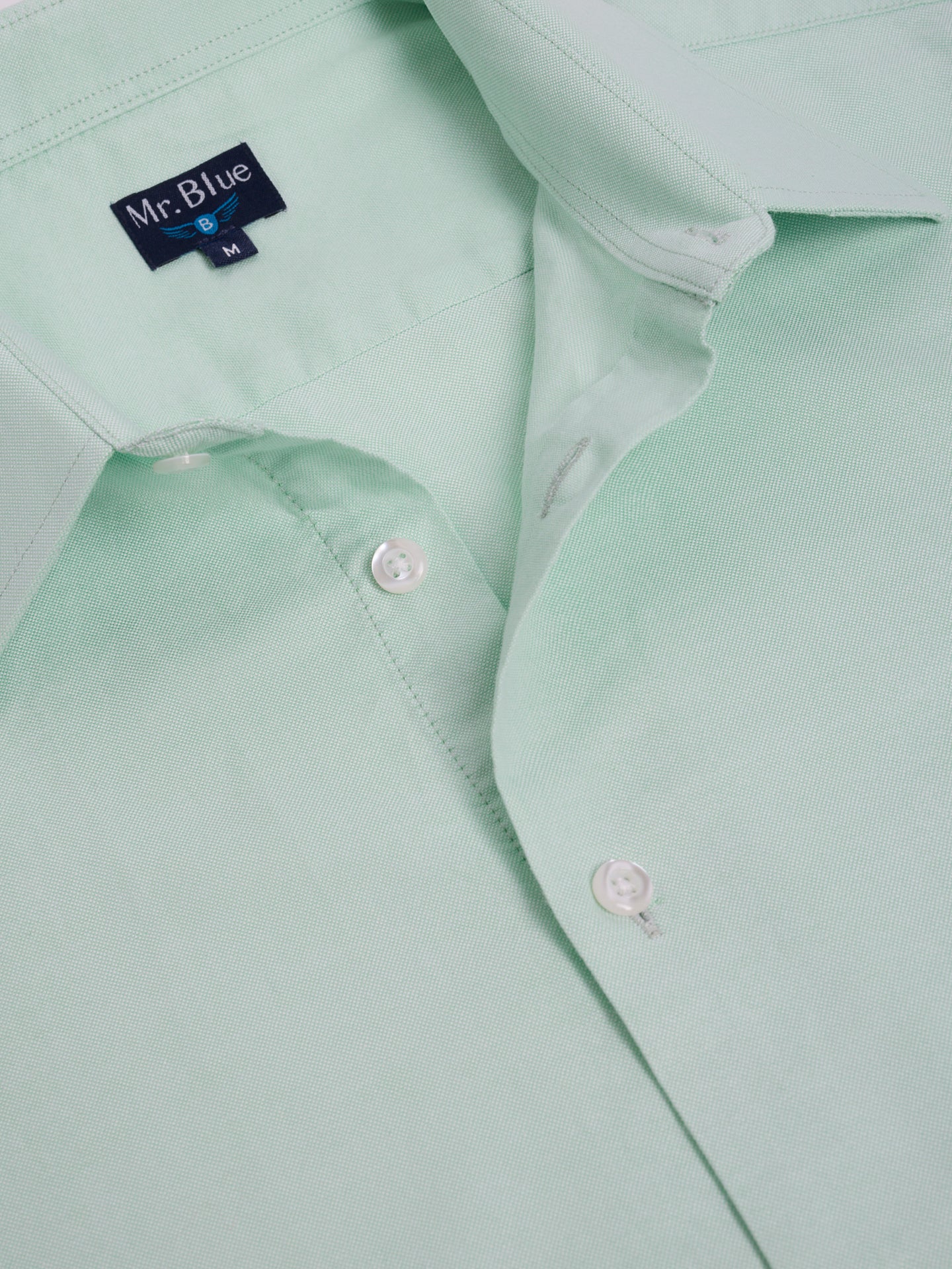 Camisa Algodão Verde Manga Comprida Slim Fit Mr. Blue