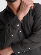 CAMISA ALGODÓN GRIS MANGA LARGA REGULAR FIT MARK BELLUCCI