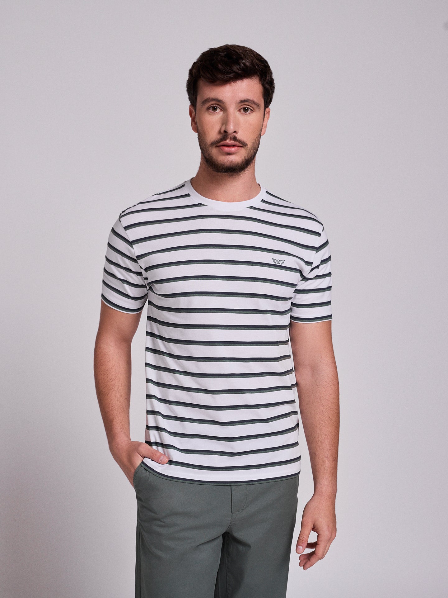 T-shirt Algodão Branca Manga Curta Regular Fit Mr. Blue