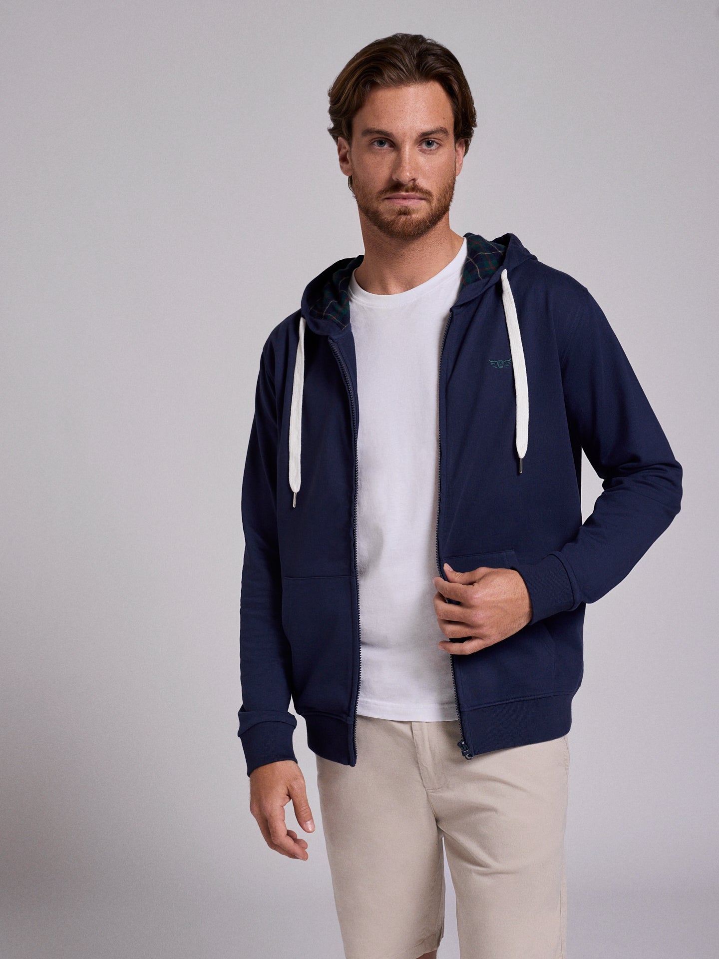 Hoodie Algodão Azul Manga Comprida Regular Fit Mr. Blue