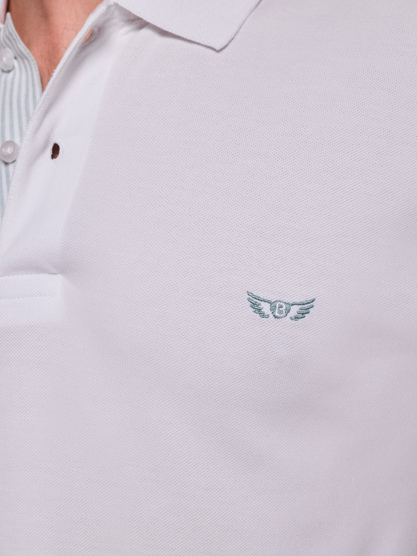 Polo Branco Manga Curta Regular Fit Mr. Blue