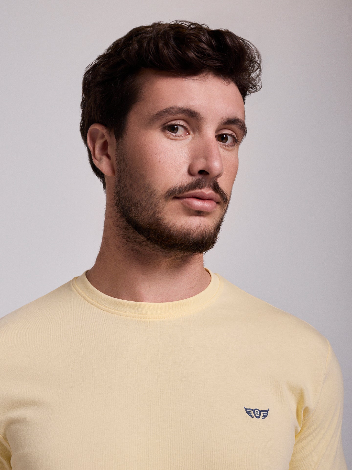 YELLOW COTTON T-SHIRT SHORT SLEEVE REGULAR FIT MR. BLUE