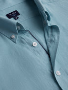 Camisa Regular Fit Linho Azul Mr. Blue