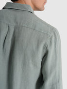 GREEN LINEN SHIRT LONG SLEEVE TAILORED FIT MARK BELLUCCI