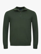 THIN GREEN PULLOVER WITH REGULAR FIT MR ELBOW PADS. BLUE