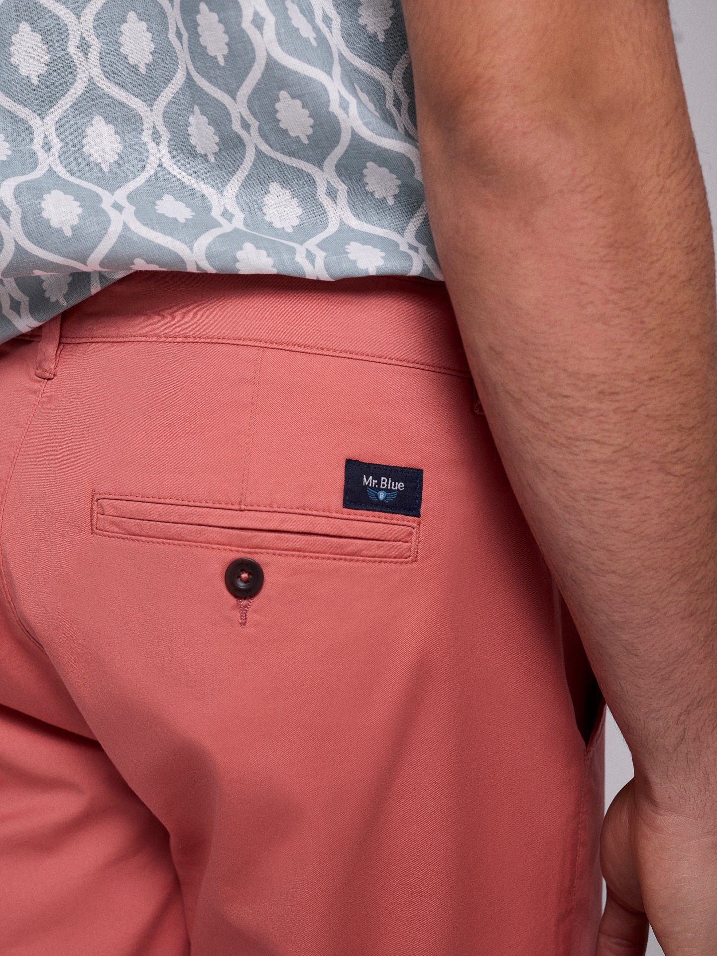 Calça Algodão Rosas Regular Fit Mr. Blue