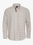 AJUSTE REGULAR SR. CAMISA FRANELA MARRÓN. AZUL