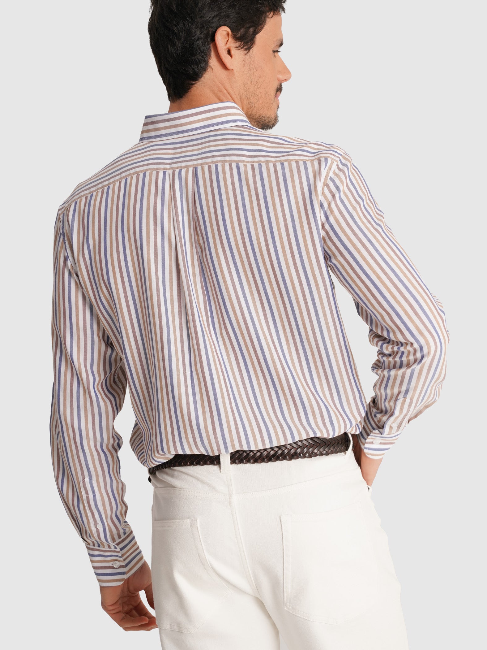 CAMISA OXFORD MARRÓN MANGA LARGA REGULAR FIT MR. AZUL