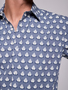 Camisa Algodão Azul Manga Curta Regular Fit Mr. Blue