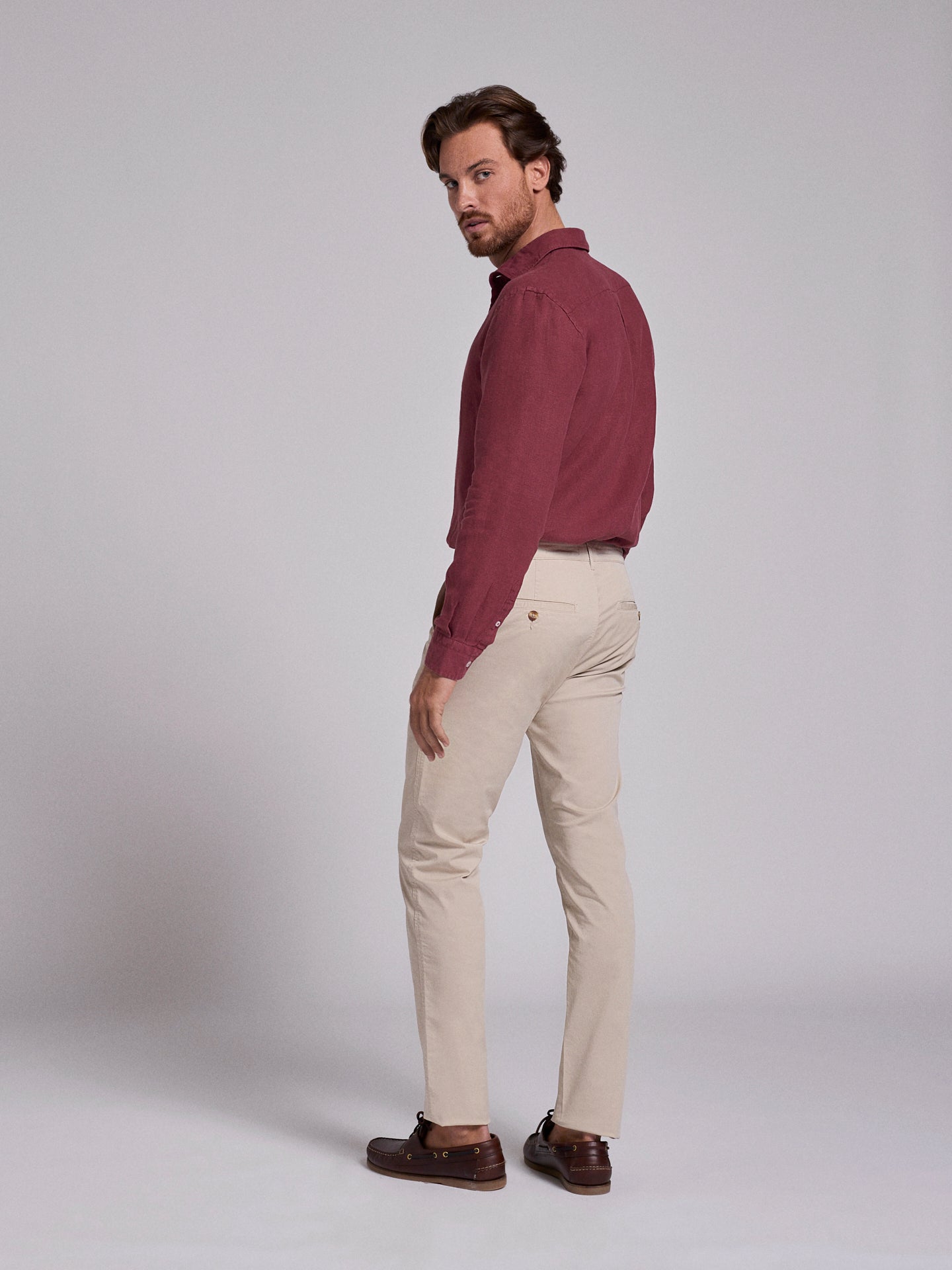 Calça Algodão Beges Regular Fit Mr. Blue