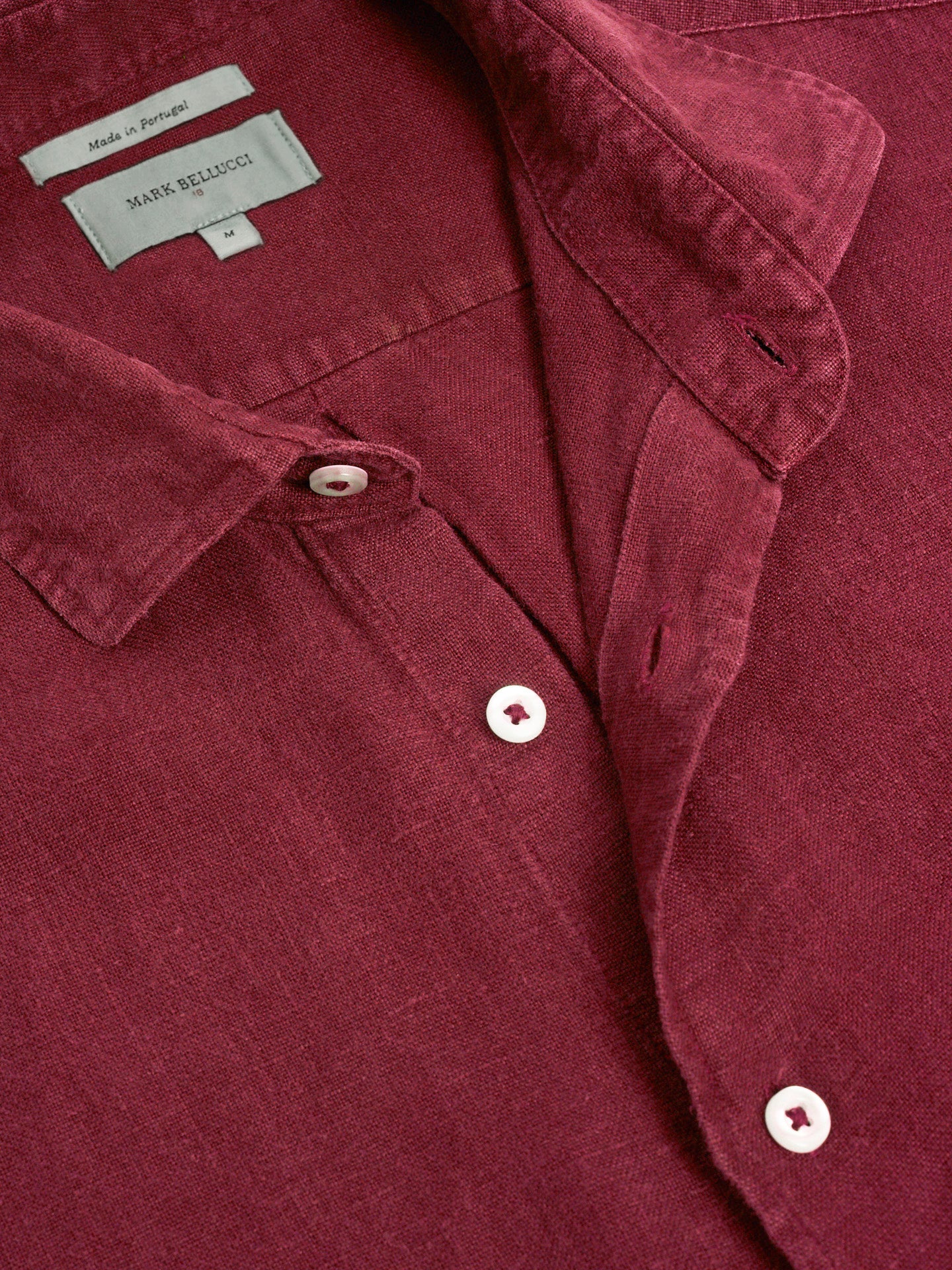 BORDEAUX LINEN SHIRT LONG SLEEVE TAILORED FIT MARK BELLUCCI