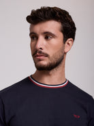 T-SHIRT ALGODÃO AZUL MANGA CURTA REGULAR FIT MR. BLUE