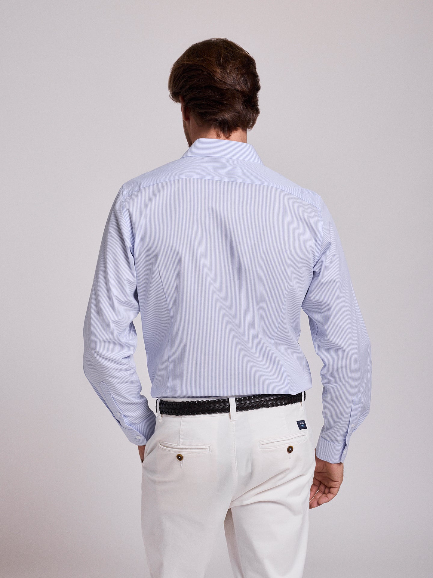 Camisa Algodão Azul Manga Comprida Slim Fit Mr. Blue