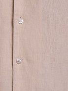 CAMISA LINHO BEGE MANGA CURTA REGULAR FIT MARK BELLUCCI
