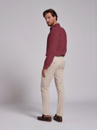 PANTALÓN REGULAR FIT DE ALGODÓN BEIGE MARK BELLUCCI