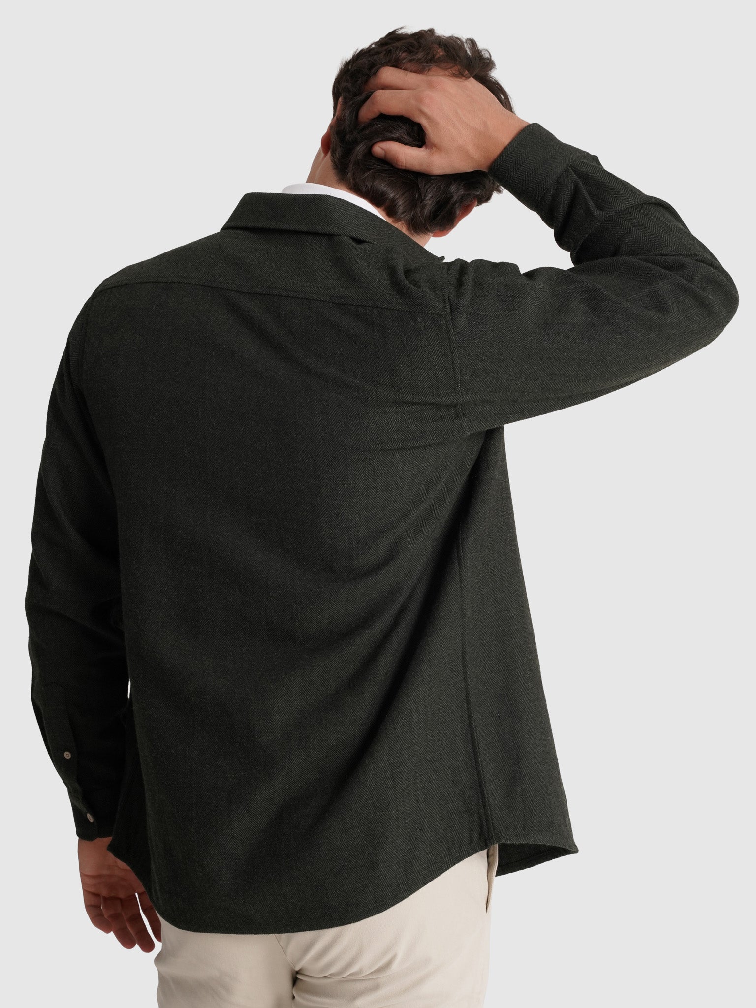 GREEN WOOL OVERSHIRT LONG SLEEVE REGULAR FIT MARK BELLUCCI
