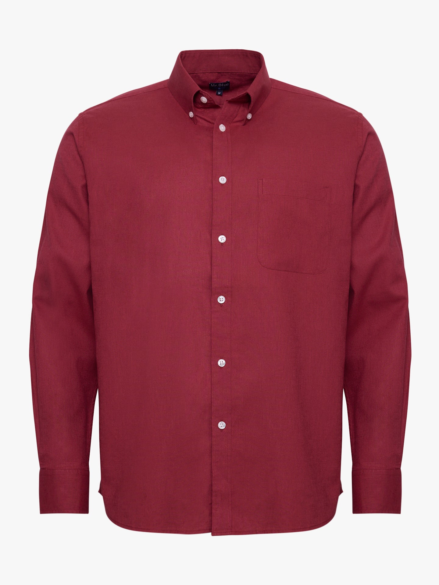 Camisa Linho Bordeaux Manga Comprida Regular Fit Mr. Blue