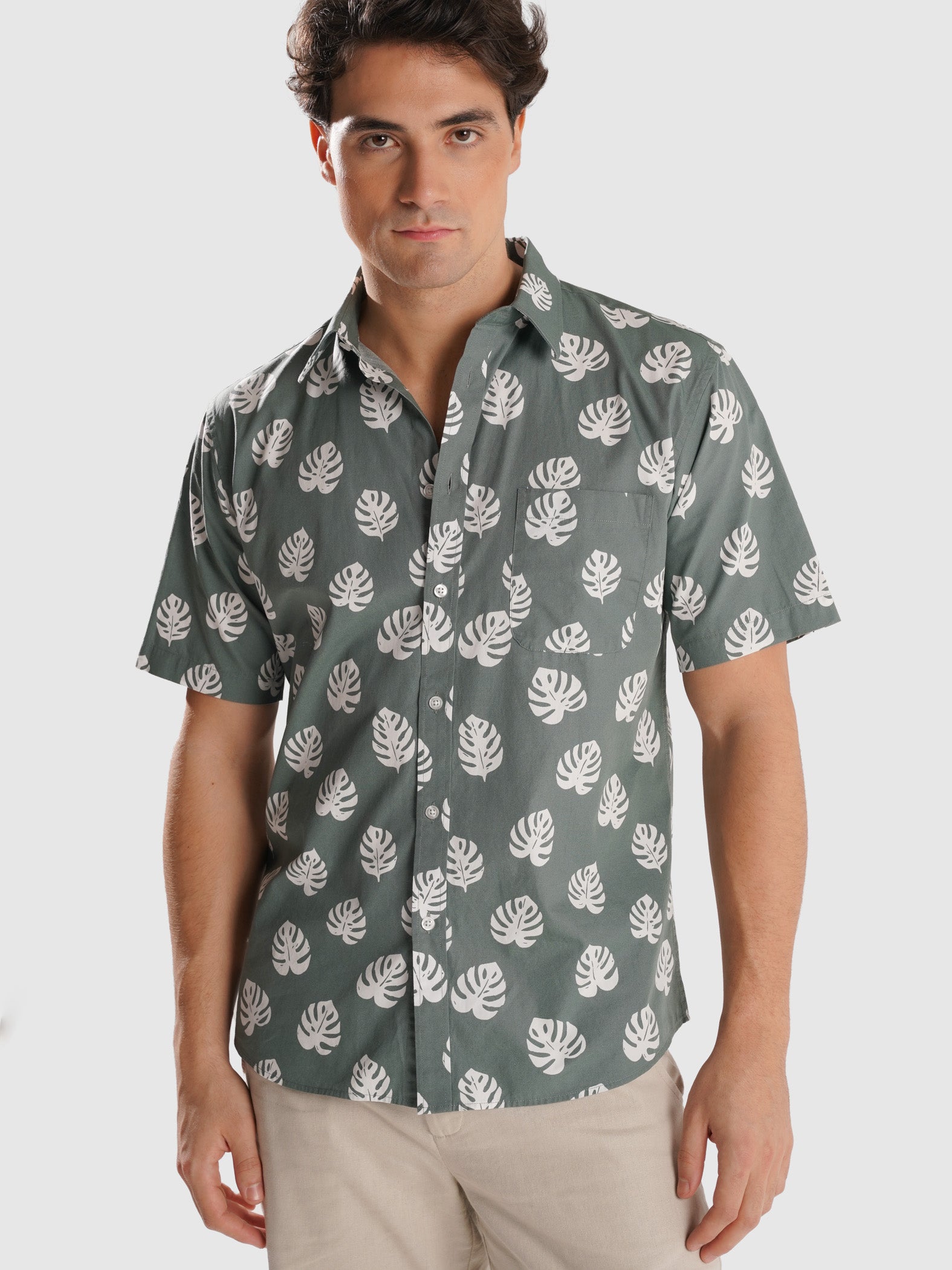 CAMISA VERDE MANGA CURTA REGULAR FIT MR. BLUE