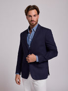 Blazer Azul Manga Comprida Regular Fit Mr. Blue