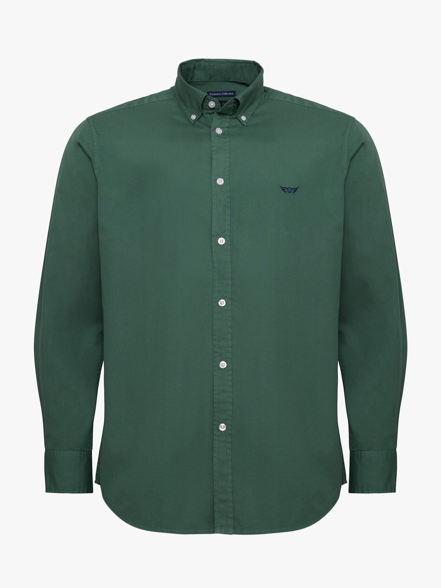 CAMISA ALGODÓN VERDE MANGA LARGA REGULAR FIT MR. AZUL