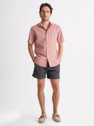 Camisa Regular Fit Linho Rosa Mr. Blue