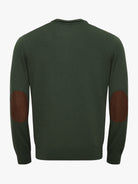 THIN GREEN PULLOVER WITH REGULAR FIT MR ELBOW PADS. BLUE